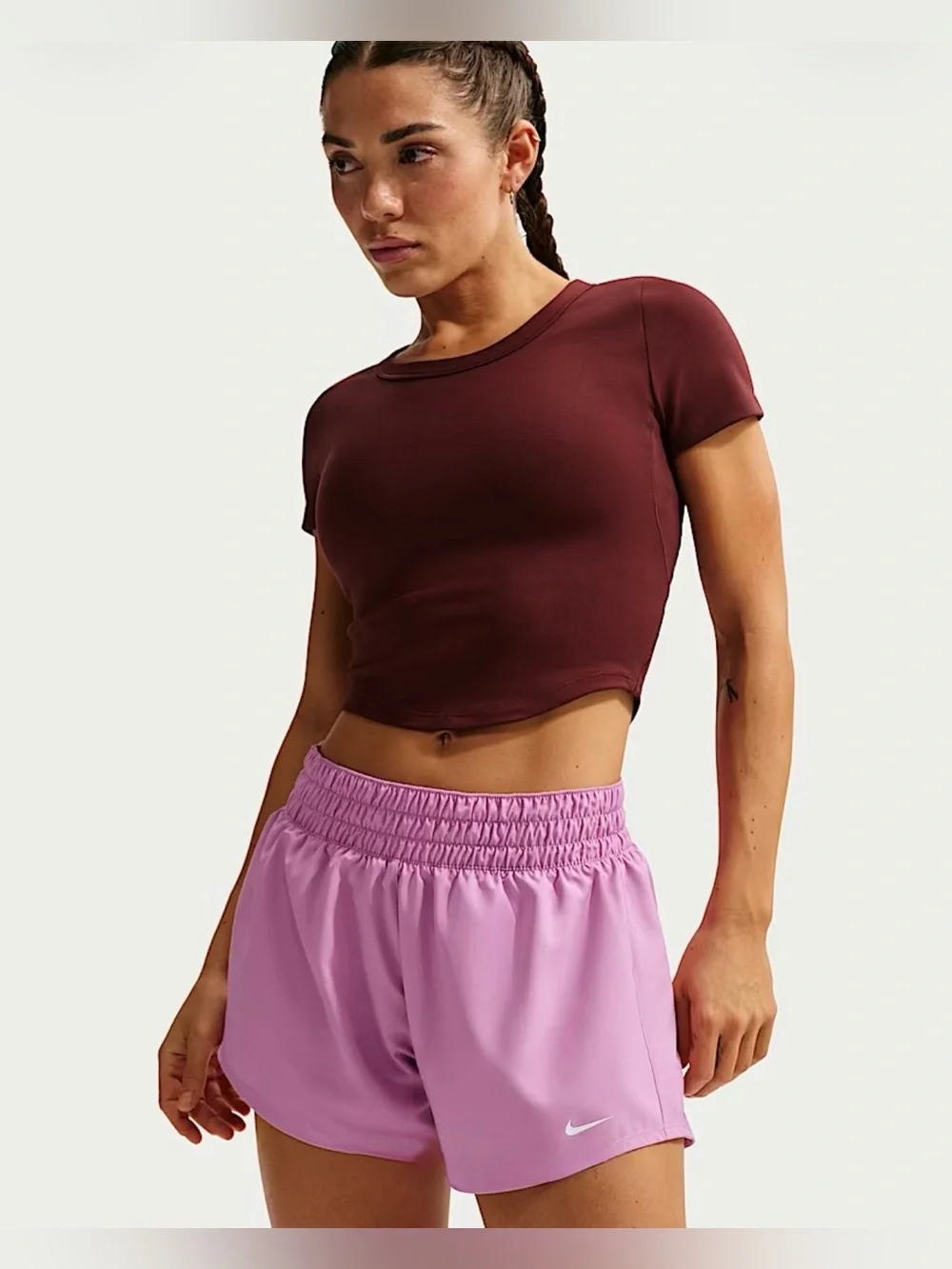 NWT Nike One Women's Dri-FIT Mid-Rise 3" Brief-Lined Shorts Size S (4-6) - Picture 2 of 7